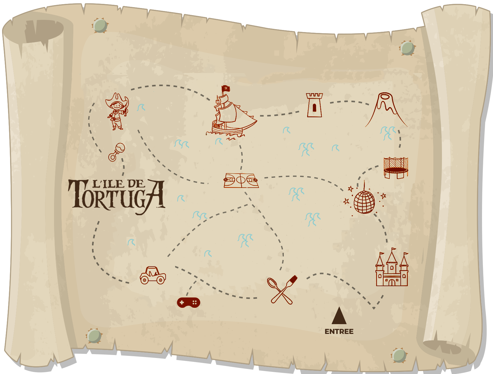 carte des attractions parc divertissement indoor tortuga Vetraz Monthoux